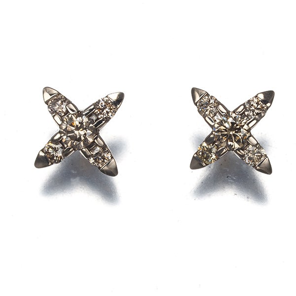カシケイ ピアス ブラウン ダイヤ 0.23ct ネイキッド  K18BG/YG 