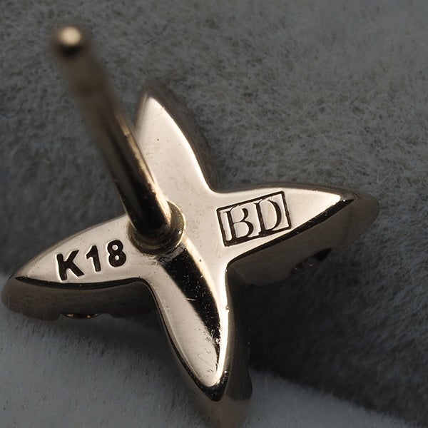 カシケイ ピアス ブラウン ダイヤ 0.23ct ネイキッド  K18BG/YG 