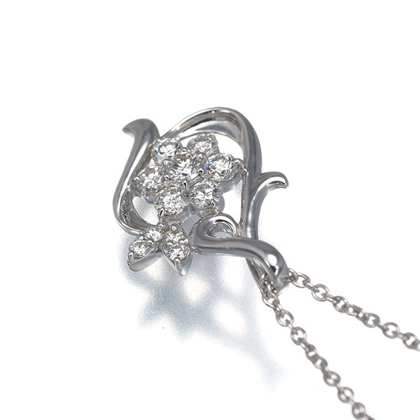 エステール ネックレス  ダイヤ 0.25ct  フラワー K18WG 
