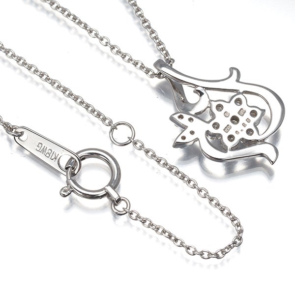 エステール ネックレス  ダイヤ 0.25ct  フラワー K18WG 