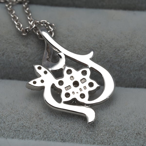 エステール ネックレス  ダイヤ 0.25ct  フラワー K18WG 