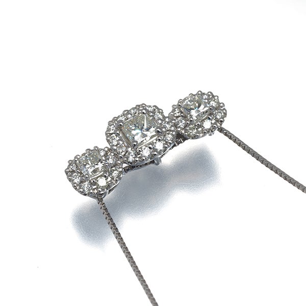 カナディアンダイヤモンド ネックレス  ダイヤ 0.60ct  プリンセスカット  Pt950/Pt850 