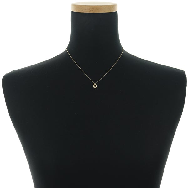 4℃ ネックレス  アクアマリン ダイヤ  ティアドロップ K18YG 