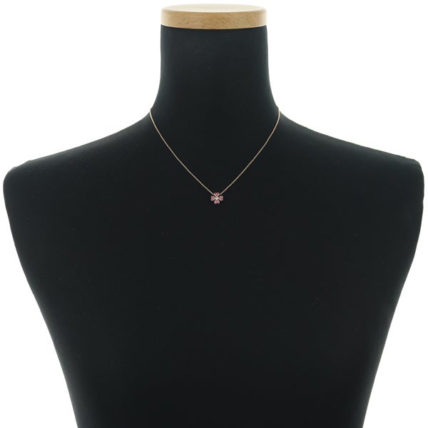 スタージュエリー ネックレス  ルビー ダイヤ 0.02ct  ハート フラワー ミルグレイン K18PG 