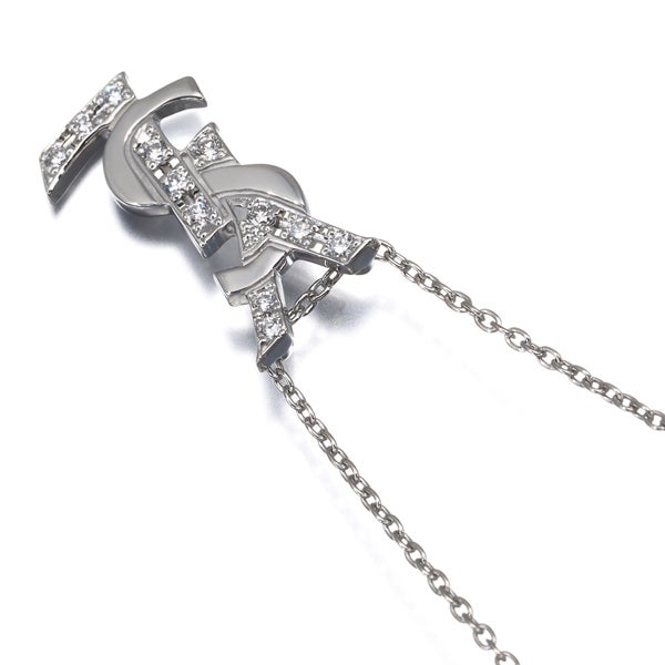 イヴサンローラン ネックレス  ダイヤ 0.11ct  YSL ロゴ Pt900/Pt850 