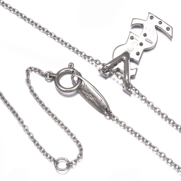 イヴサンローラン ネックレス  ダイヤ 0.11ct  YSL ロゴ Pt900/Pt850 