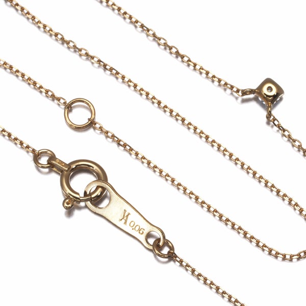 ヴァンドーム ネックレス  ダイヤ 0.06ct  一粒 K18YG 
