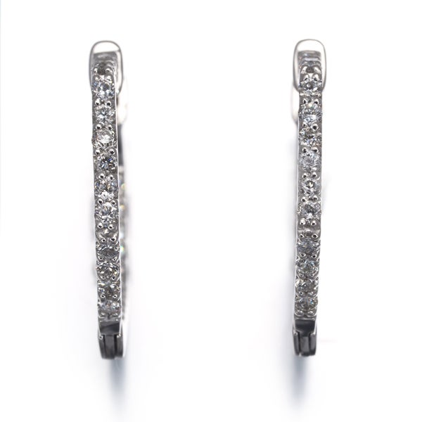  ダイヤ 0.32ct/0.32ct 五角形 フープ  ピアス Pt900 