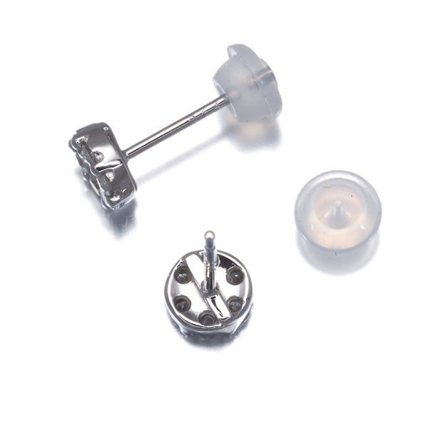  ダイヤ 0.14ct/0.14ct フラワー  ピアス K18WG 
