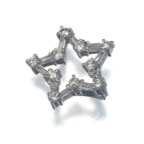 ダイヤ 0.37ct スター  ペンダントトップ Pt900 