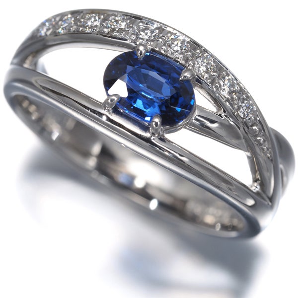 アンブローズ リング  サファイア 0.62ct ダイヤ 0.12ct  13号 Pt900 箱/保証書