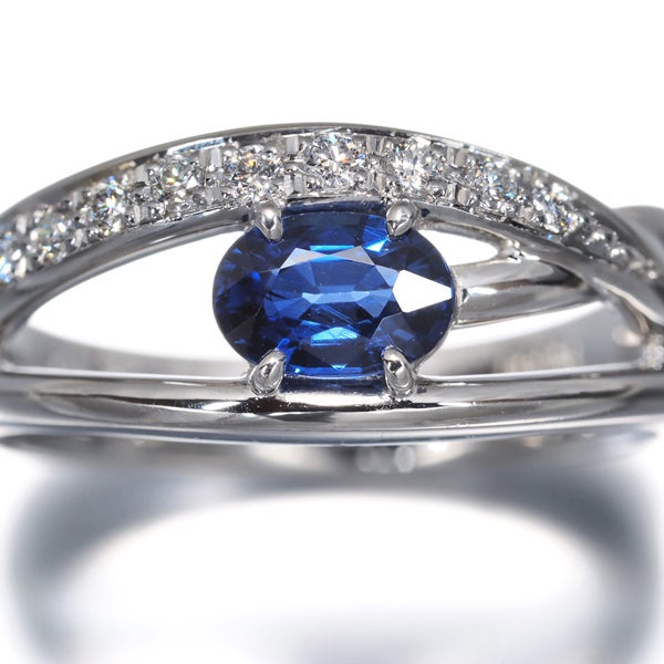 アンブローズ リング  サファイア 0.62ct ダイヤ 0.12ct  13号 Pt900 箱/保証書
