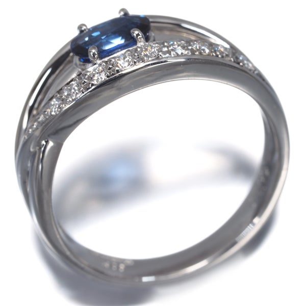 アンブローズ リング  サファイア 0.62ct ダイヤ 0.12ct  13号 Pt900 箱/保証書