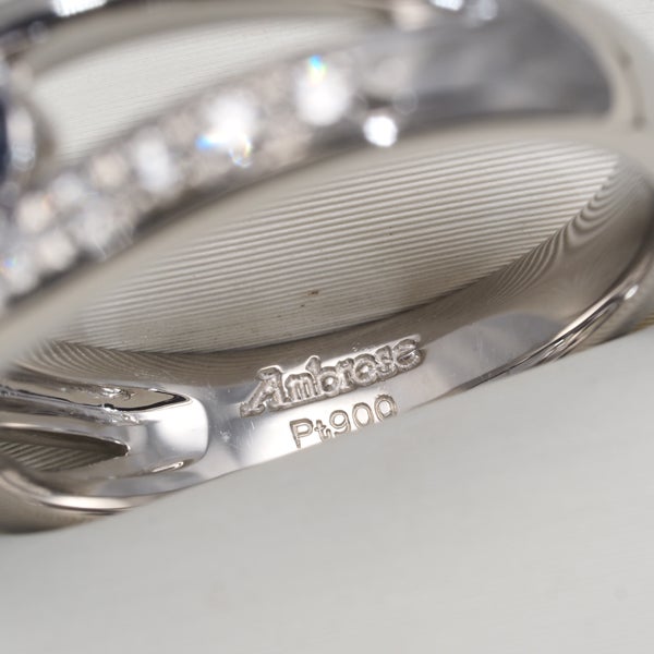 アンブローズ リング  サファイア 0.62ct ダイヤ 0.12ct  13号 Pt900 箱/保証書