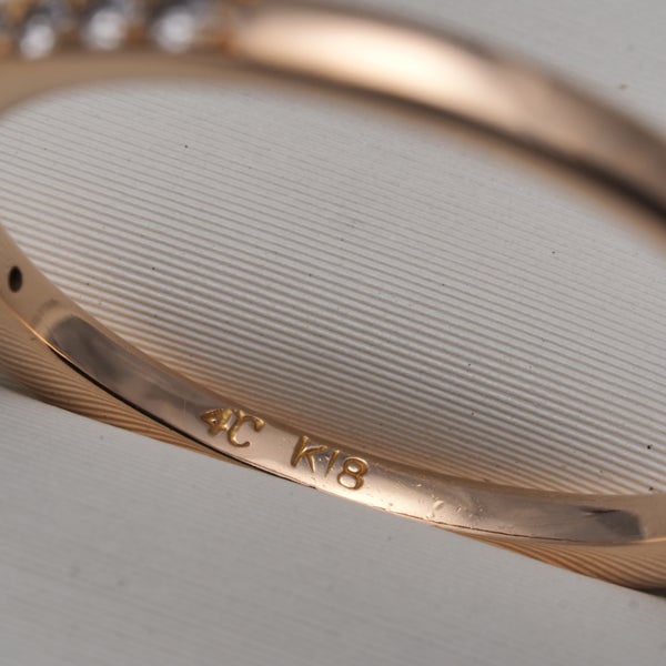 4℃ リング  ダイヤ  ハーフエタニティ 10号 K18PG 