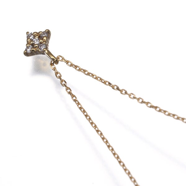 エテ ネックレス  ダイヤ 0.02ct  スクエア K18YG 