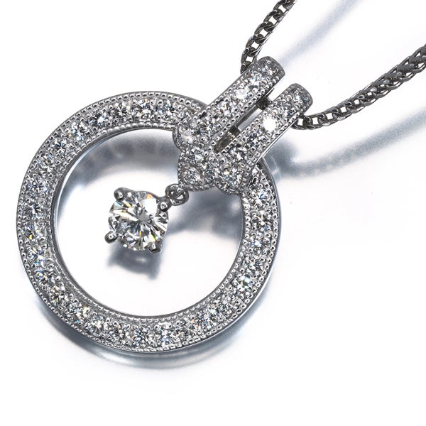 星の砂 ネックレス  ダイヤ 0.74ct  ミルグレイン Pt900/Pt850 