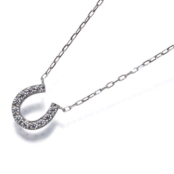4℃ ネックレス  キュービックジルコニア  ホースシュー K10WG 