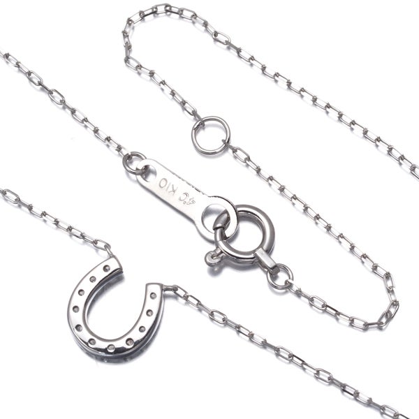 4℃ ネックレス  キュービックジルコニア  ホースシュー K10WG 