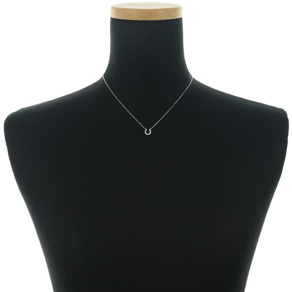 4℃ ネックレス  キュービックジルコニア  ホースシュー K10WG 