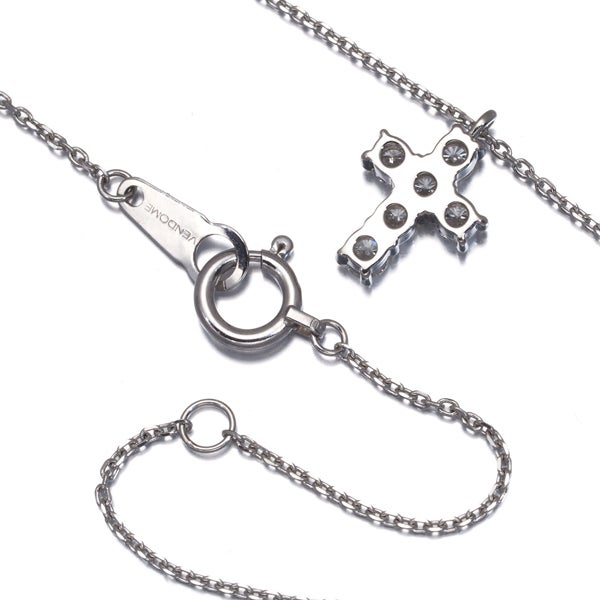 ヴァンドーム ネックレス  ダイヤ 0.30ct  クロス Pt900/Pt850 