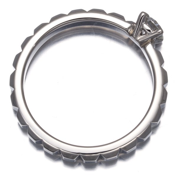 ブシュロン リング ダイヤ 0.22ct VVS2 キャトルクルドパリ ソリテール 50号 Pt950 鑑定書