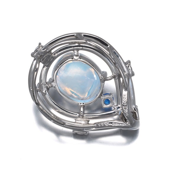 奥村佳彦 ペンダントトップ ムーンストーン 2.65ct アウイナイト ダイヤ 0.26ct K18WG