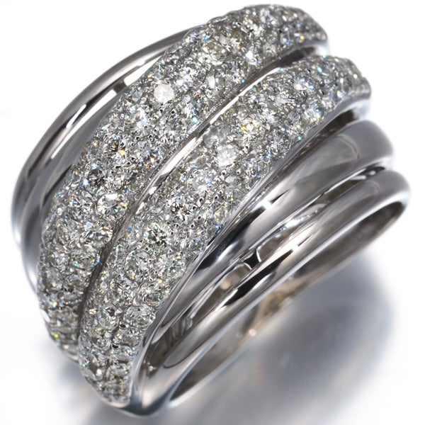  ダイヤ 1.62ct パヴェ  リング K18WG 