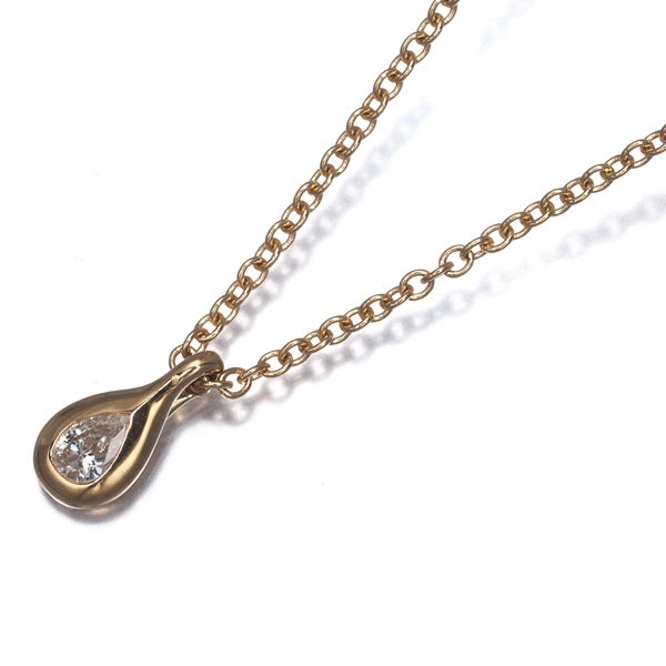 ティファニー ネックレス  ダイヤ 0.07ct バイザヤード ペアシェイプカット K18PG 