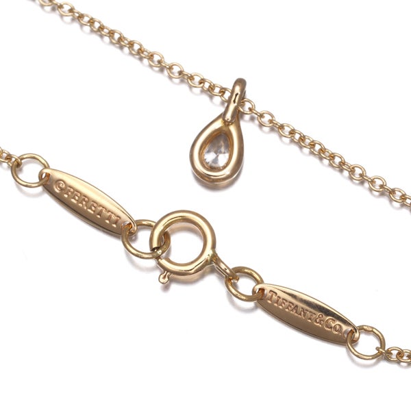 ティファニー ネックレス  ダイヤ 0.07ct バイザヤード ペアシェイプカット K18PG 