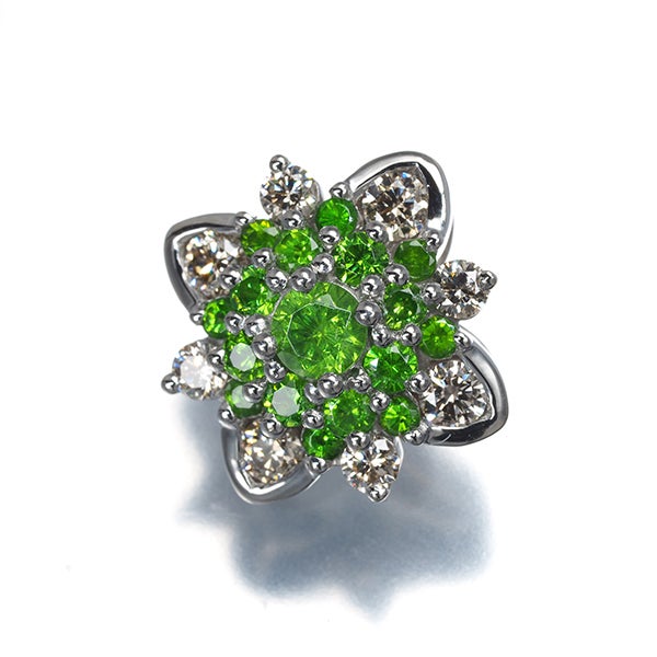  デマントイドガーネット 0.60ct ダイヤ 0.37ct   ペンダントトップ Pt950 