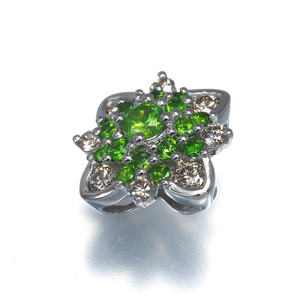  デマントイドガーネット 0.60ct ダイヤ 0.37ct   ペンダントトップ Pt950 
