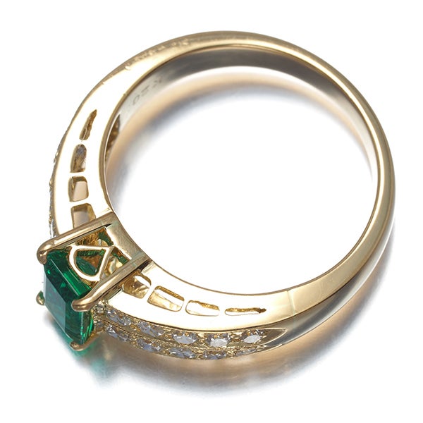  エメラルド 0.717ct ダイヤ 0.60ct   リング K20 ソーティング