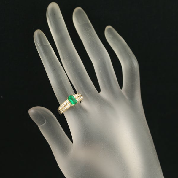  エメラルド 0.717ct ダイヤ 0.60ct   リング K20 ソーティング