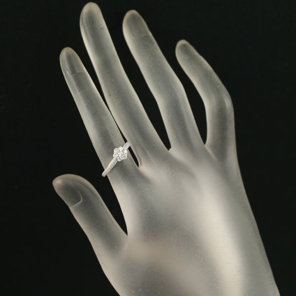 ポンテヴェキオ リング  ダイヤ 0.45ct  フラワー パヴェ 9号 K18WG 