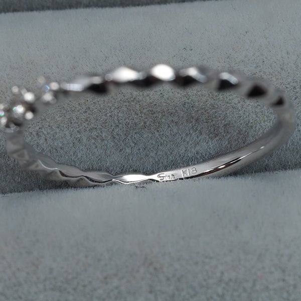 スタージュエリー リング  ダイヤ 0.03ct  3P 9号 K18WG 