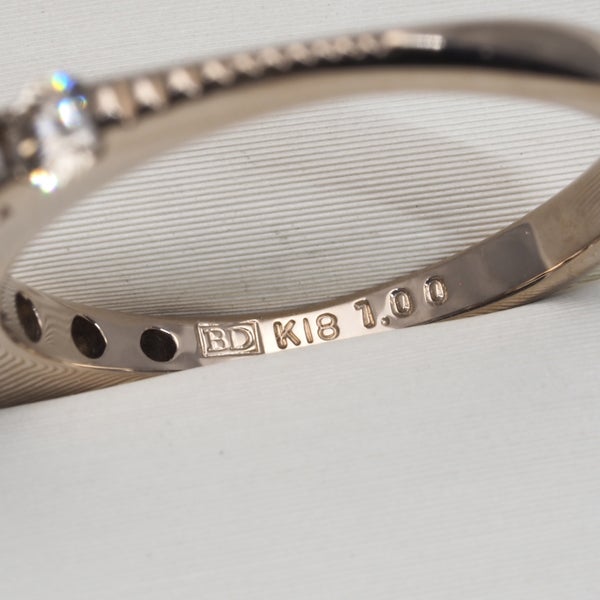カシケイ リング ブラウン ダイヤ 1.00ct ネイキッド 11号 K18BG 