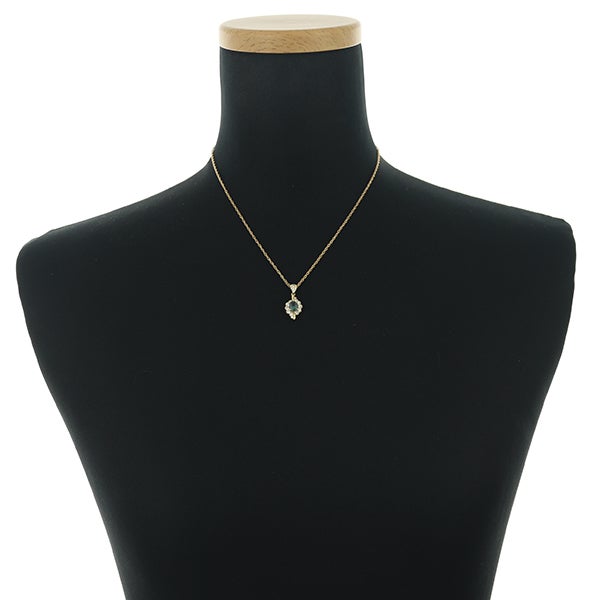 クレサンベール ネックレス  再結晶アレキサンドライト 0.67ct  ダイヤ 0.35ct   K18YG 