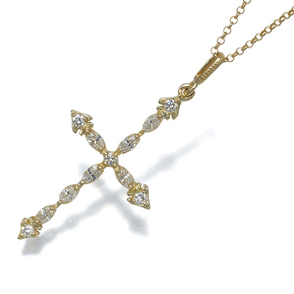 アーカー ネックレス  ダイヤ 0.26ct トランシアクロス  K18YG 