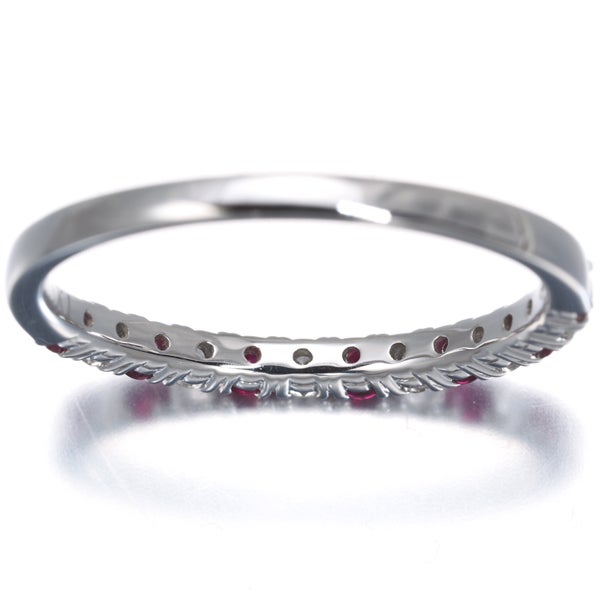 タサキ リング  ルビー ダイヤ 0.19ct  ハーフエタニティ 14号 K18WG 