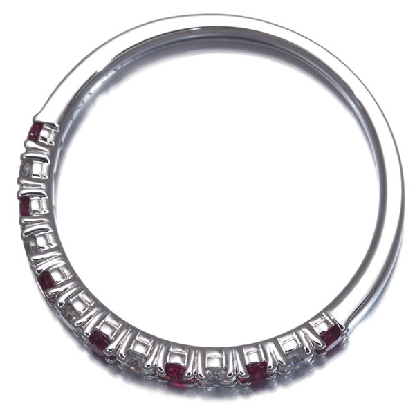 タサキ リング  ルビー ダイヤ 0.19ct  ハーフエタニティ 14号 K18WG 