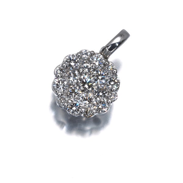  ダイヤ 0.67ct パヴェ  ペンダントトップ K18WG 