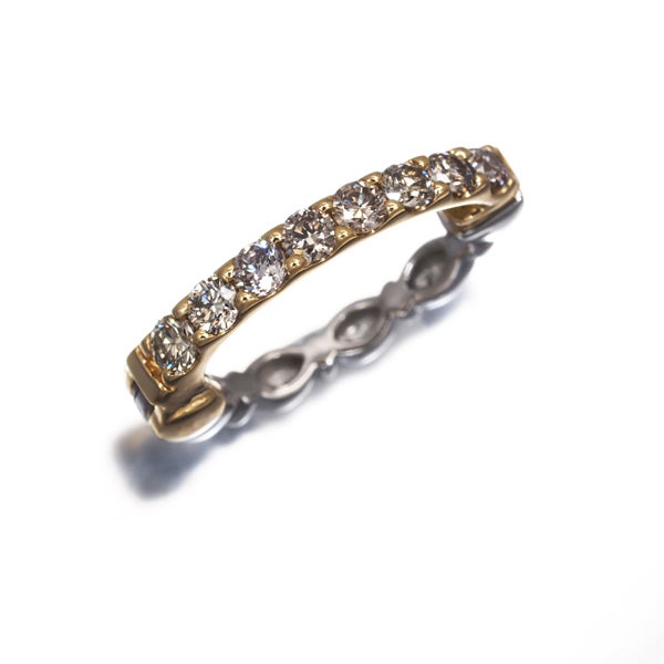 ブラウン ダイヤ 0.32ct ピアリング 片耳  イヤリング K18YG/Pt950 