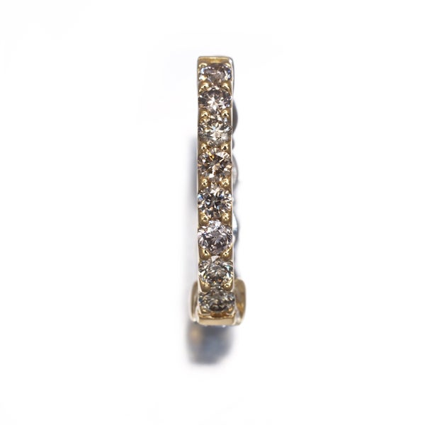 ブラウン ダイヤ 0.32ct ピアリング 片耳  イヤリング K18YG/Pt950 