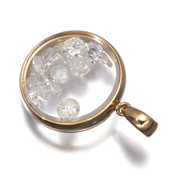  ダイヤモンド 1.00ct   ペンダントトップ K18YG/ガラス 