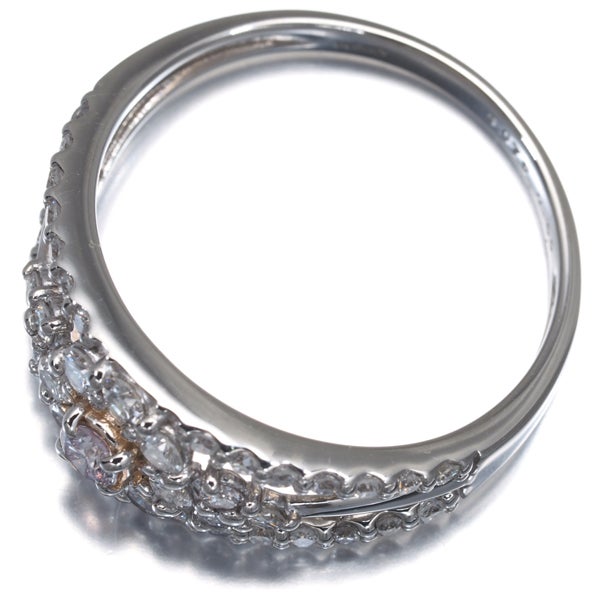 ピンク&クリア ダイヤ 0.079ct I1/0.56ct   リング Pt950 ソーティング