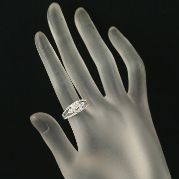 ピンク&クリア ダイヤ 0.079ct I1/0.56ct   リング Pt950 ソーティング