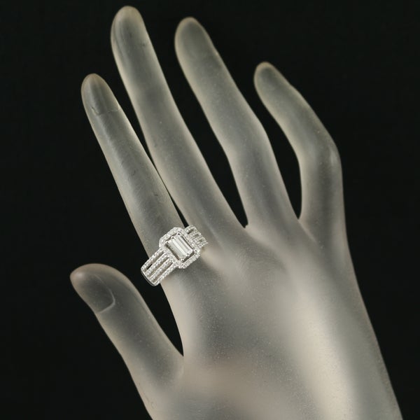 ダイヤ 1.04ct 2種カット  リング K18WG 