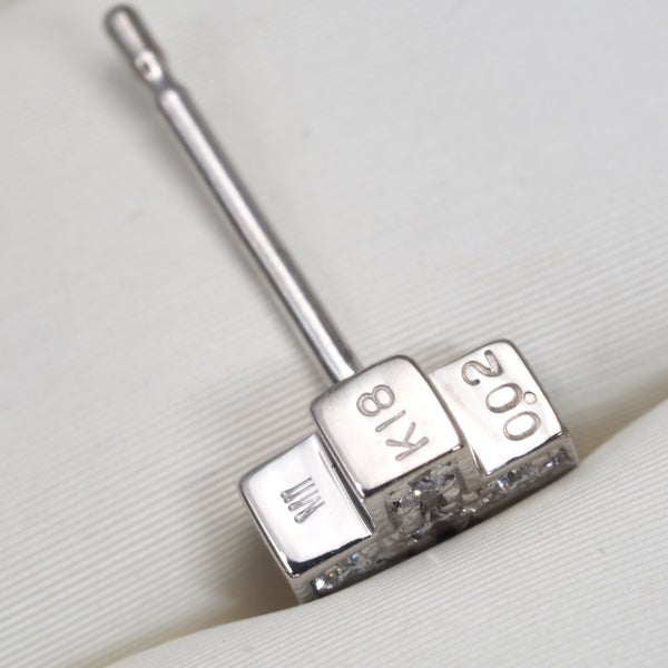 ミキモトペルリータ ピアス  ダイヤ 0.02ct  クロス K18WG 