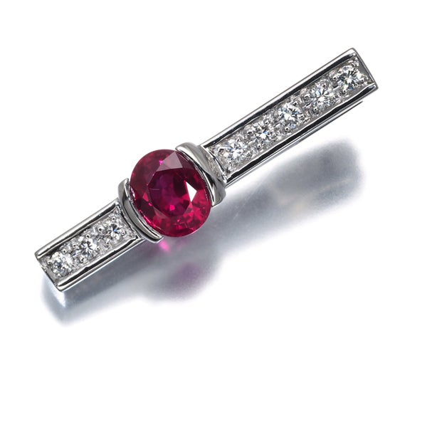 タサキ ペンダントトップ  ルビー 0.79ct ダイヤ 0.13ct   Pt900 ソーティング